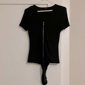 GUESS adjustable length, cotton spandex Black bodysuit